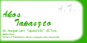 akos tapaszto business card